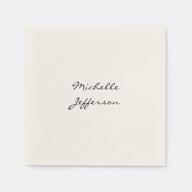 Trendy Calligraphy Script Name Minimalistisch Chic Serviette (Vorderseite)