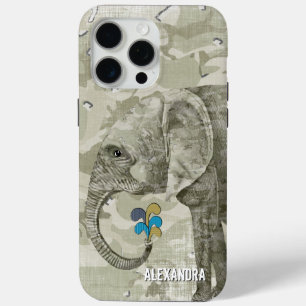 Trendy Camouflage Elephant auf Green Camouflage Case-Mate iPhone Hülle