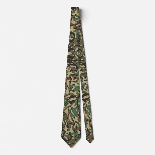 Trendy Camouflage Green Krawatte (Vorderseite)
