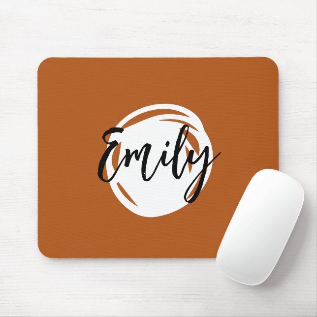 Trendy Caramel braun Mit Monogramm Einfach abstrak Mousepad (Mit Mouse)