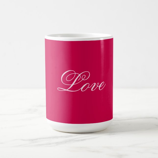 Trendy Carmine Background Liebe Wedding Kaffeetasse (Mittel)