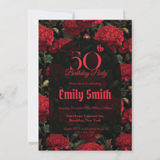 Trendy Carnation Petal 50Th Birthday Einladung