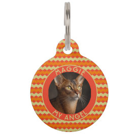Trendy Cat Gift Chevron Pattern Haustiermarke