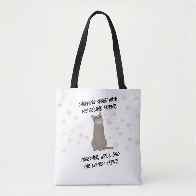 Trendy Cat Tote Bag Tasche (Vorderseite)