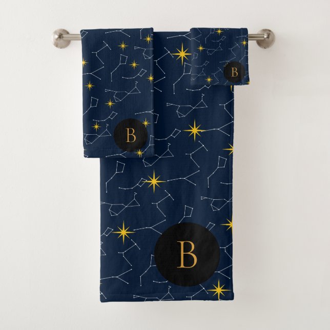 Trendy Celestial Constellations Badhandtuch Set (Insitu)