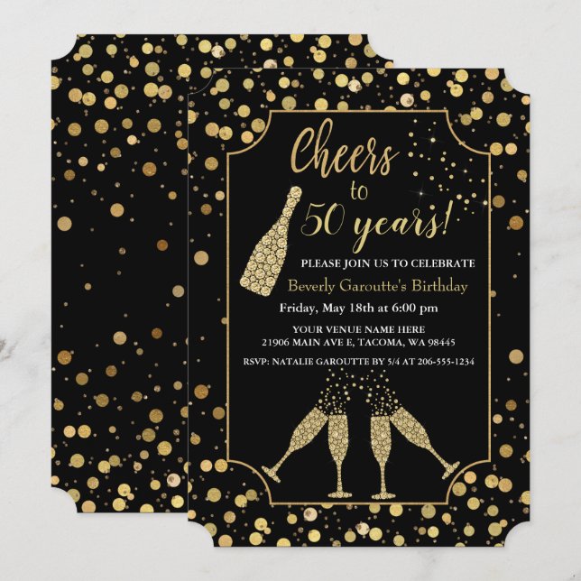 Trendy Cheers Birthday Party Einladung (Vorne/Hinten)