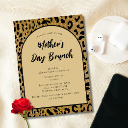 Trendy Cheetah Print Modern Mother Day Brunch Einladung