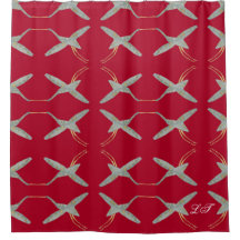 Trendy Cherry Red Modern Chic Kran Vögel