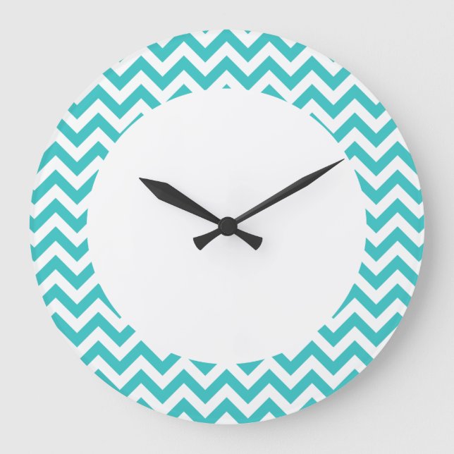 Trendy Chevron Wall Clock Große Wanduhr (Vorderseite)