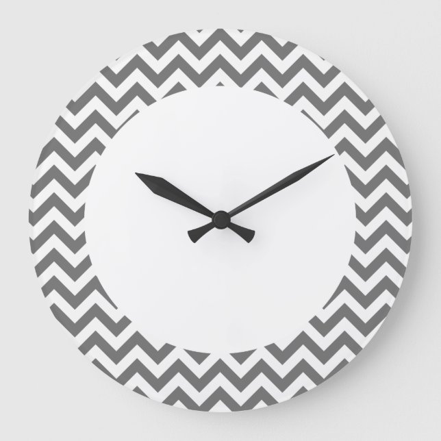 Trendy Chevron Wall Clock Große Wanduhr (Vorderseite)
