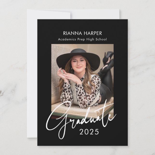 Trendy Chic 2 Fotos Abschluss Open House Ankündigung (Vorderseite)