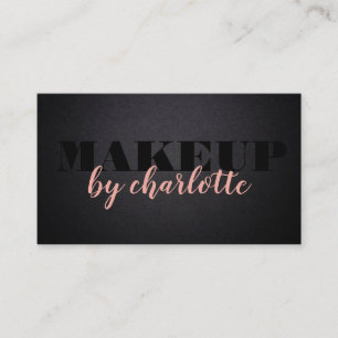 Trendy Chic Black Pink Makeup Artist Friseur Salon Visitenkarte