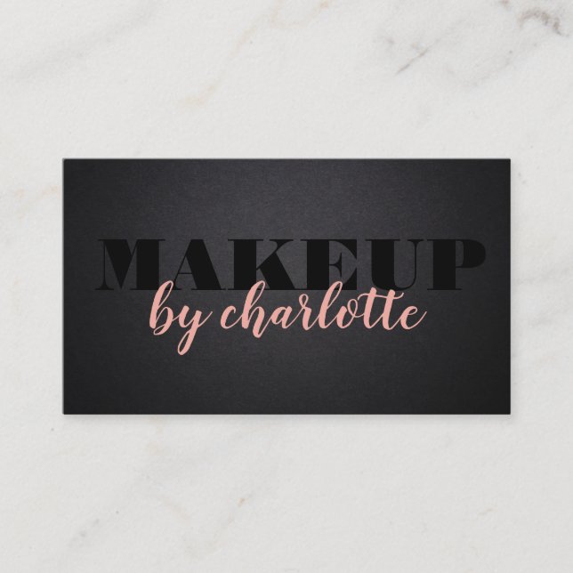 Trendy Chic Black Pink Makeup Artist Friseur Salon Visitenkarte (Vorderseite)