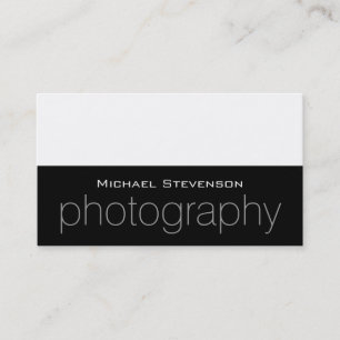 Trendy Chic Black Striping White Business Card Visitenkarte