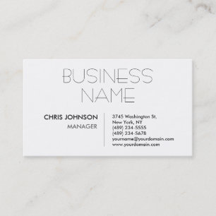 Trendy Chic Black & White Manager Business Card Visitenkarte