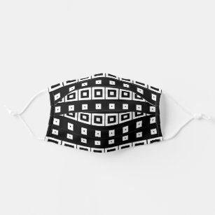 Trendy Chic Black & White Op Art Geometrie Muster Mund-Nasen-Maske Aus Stoff