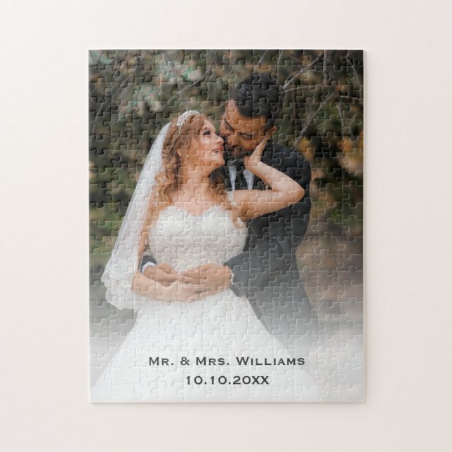 Trendy Chic Classic Braut und Groom Wedding Foto (Vertikal)