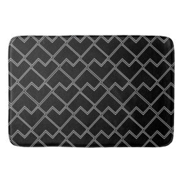 Trendy Chic Geometric Black and White Pattern Badematte