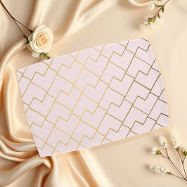 Trendy Chic Geometric Golden Blush Tiles Pattern Kissenbezug