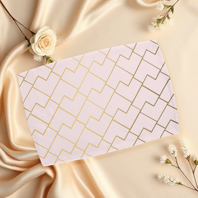 Trendy Chic Geometric Golden Blush Tiles Pattern Kissenbezug (Von Creator hochgeladen)
