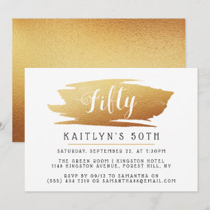 Trendy & Chic Gold Foil Ladys Birthday Einladung