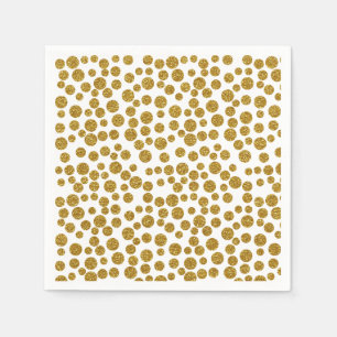Trendy Chic-Goldpolka-Punkt-Glitzer-Foto-Druck Serviette