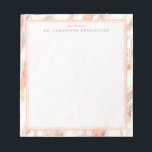 Trendy Chic Kupfer Rose Gold Foil Marmor Notizblock<br><div class="desc">Der schicke,  schicke,  goldfarbene Foil-Composite-Rose aus Kupfer-Gold ist mit einer klassischen,  raffinierten,  glamourösen Kupfergoldfolie und grauem Marmormuster versehen. Ideal für Stylist,  Designer,  Salon Manager,  berufliche Geschäftsfrau,  Innenarchitektur oder Luxus-Ästhetik.</div>