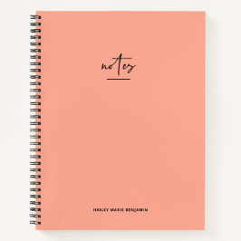 Trendy Chic Mandarine Orange Script Notebook Notizbuch
