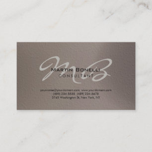 Trendy Chic Monogram Consultant Business Card Visitenkarte