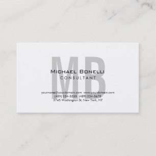 Trendy Chic Monogram Consultant Business Card Visitenkarte