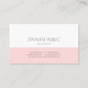 Trendy Chic Monogram Simple Blush Pink Schlicht Lu Visitenkarte