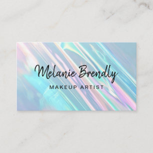 Trendy Chic Pink Blue Makeup Artist Business Card Visitenkarte