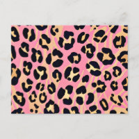 Trendy Chic Pink Peach Leopard Animal Print