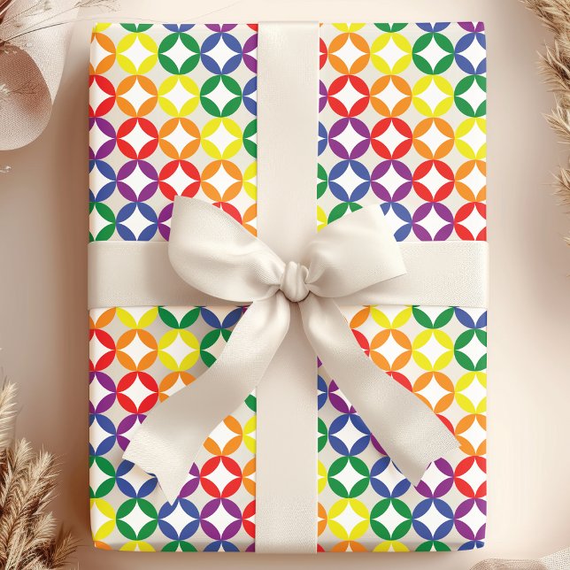 Trendy Chic Rainbow Diamonds Geschenkpapier (Von Creator hochgeladen)