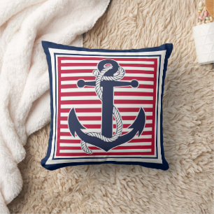 Trendy Chic Retro Boat Anker Niedliche Streifen Mu Kissen