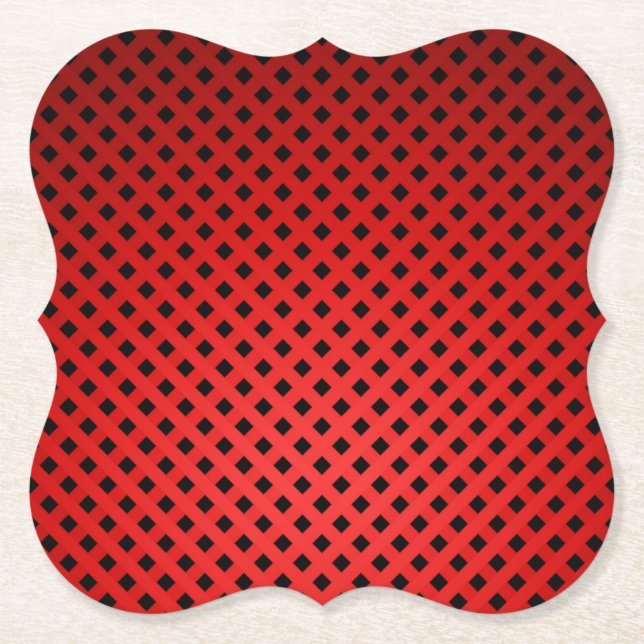 Trendy & Chic Rot & Schwarz Streifen Muster Untersetzer (Vorderseite)
