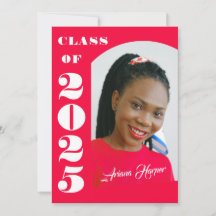 Trendy Chic Script Pink Class of 2025 Abschluss