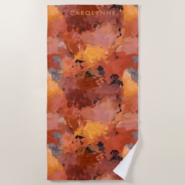 Trendy Chic Terracotta Rust Orange Brown Strandtuch (Vorderseite)