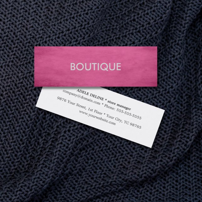 Trendy Chic Textured Pink Fashion Boutique Mini Visitenkarte (Von Creator hochgeladen)