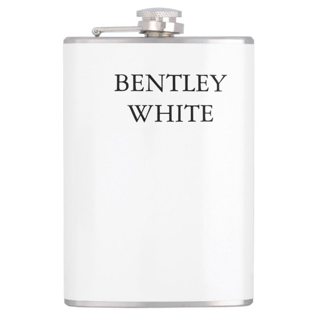 Trendy Chic White stilvoll Einfach Schlicht Ihren  Flachmann (Vorderseite)
