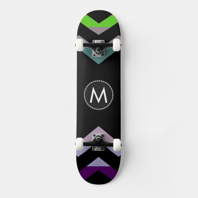 Trendy Chic Zickzack Stripes Muster #7 Skateboard (Vorderseite)