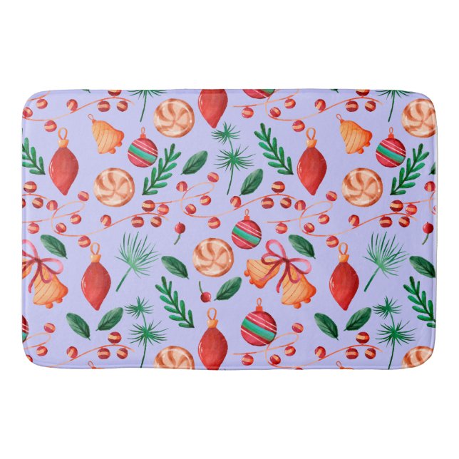 Trendy Christmas Abstrakt Pattern Badematte (Vorderseite)