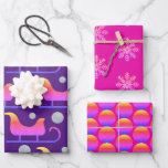 Trendy Christmas Girly Hot Pink Sleigh Glitzer Geschenkpapier Set<br><div class="desc">​ Erleben Sie Ihre Geschenkvorführungen mit unserem modernen, trendigen Set aus 3-Blatt-Packpapier, das mit Imitaten Glitzer-Mustern, verziert mit Polka-Punkten, Schneeflocken und Santa's Schlitten, besticht. Diese Blätter sind in lebhaften Farbtönen mit heißrosa Farbverlauf, lila und hellblau gestaltet und verleihen jedem Geschenk eine elegante, feminine Touch. Dieses hochwertige Papier sorgt dafür, dass...</div>