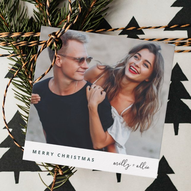 Trendy Christmas | Modernes, stilvolles Couple-Fot Geschenkanhänger (Von Creator hochgeladen)