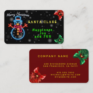 Trendy Christmas Neon Holiday Collection Visitenkarte