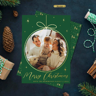 Trendy Christmas Ornament Foto Frame Real Folien Feiertagskarte