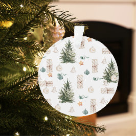 Trendy Christmas Pattern | Watercolor  Ornament
