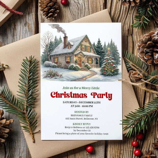 Trendy christmas scene invitation cozy watercolor einladung (Trendy christmas scene invitation cozy watercolor

)