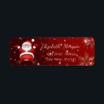 Trendy Christmas Snowflakes, Weihnachtsmann<br><div class="desc">Schneeflocken und Weihnachtsmann auf rotem Hintergrund. Eine elegante und raffinierte designe.Costumize mit Ihrem Namen und Ihrer Adresse.</div>