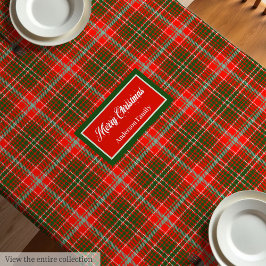 Trendy Christmas Tablecloth Red Green Monogram Art Tischdecke